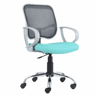 BM 7001 G silla secretarial con brazos , respaldo y brazos color gris y base cromada