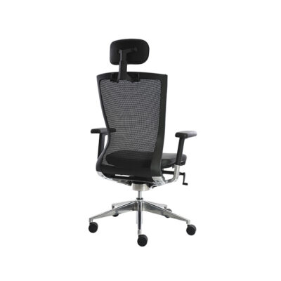 BM 8800 sillón ejecutivo respaldo alto con cabecera, respaldo fabricada en nylon, con brazos y base de aluminio